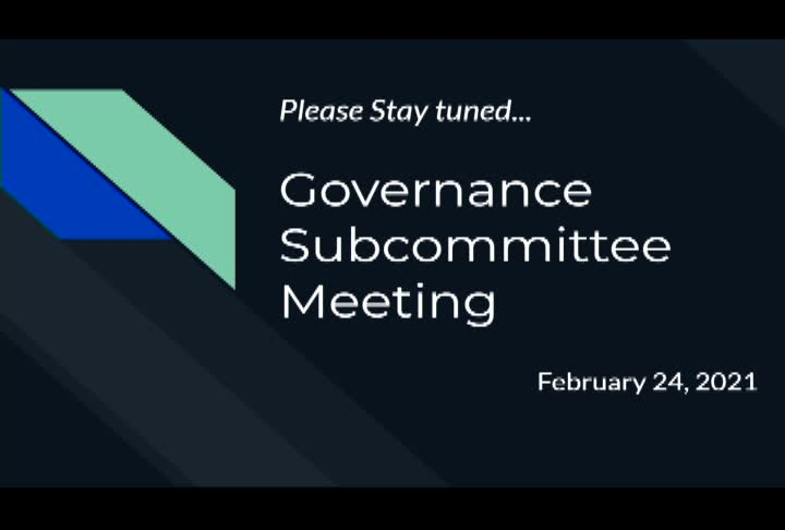 Governance Sub-Committee Meeting 2/24/21